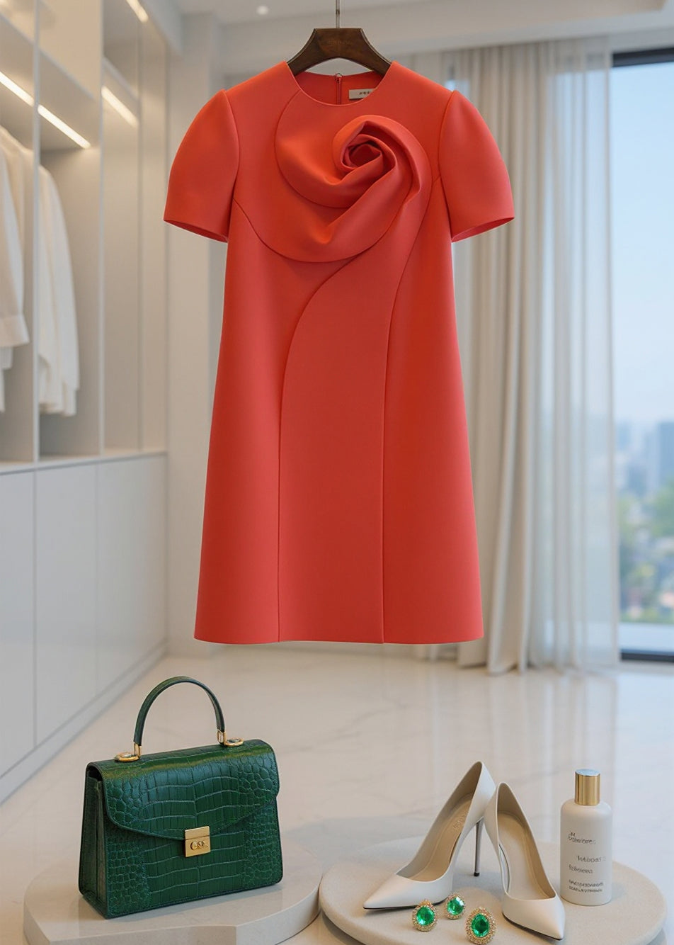 JESSICA ORGANGE SHIFT DRESS
