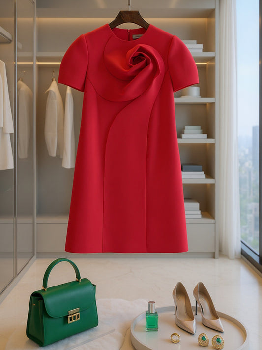 JESSICA RED SHIFT DRESS