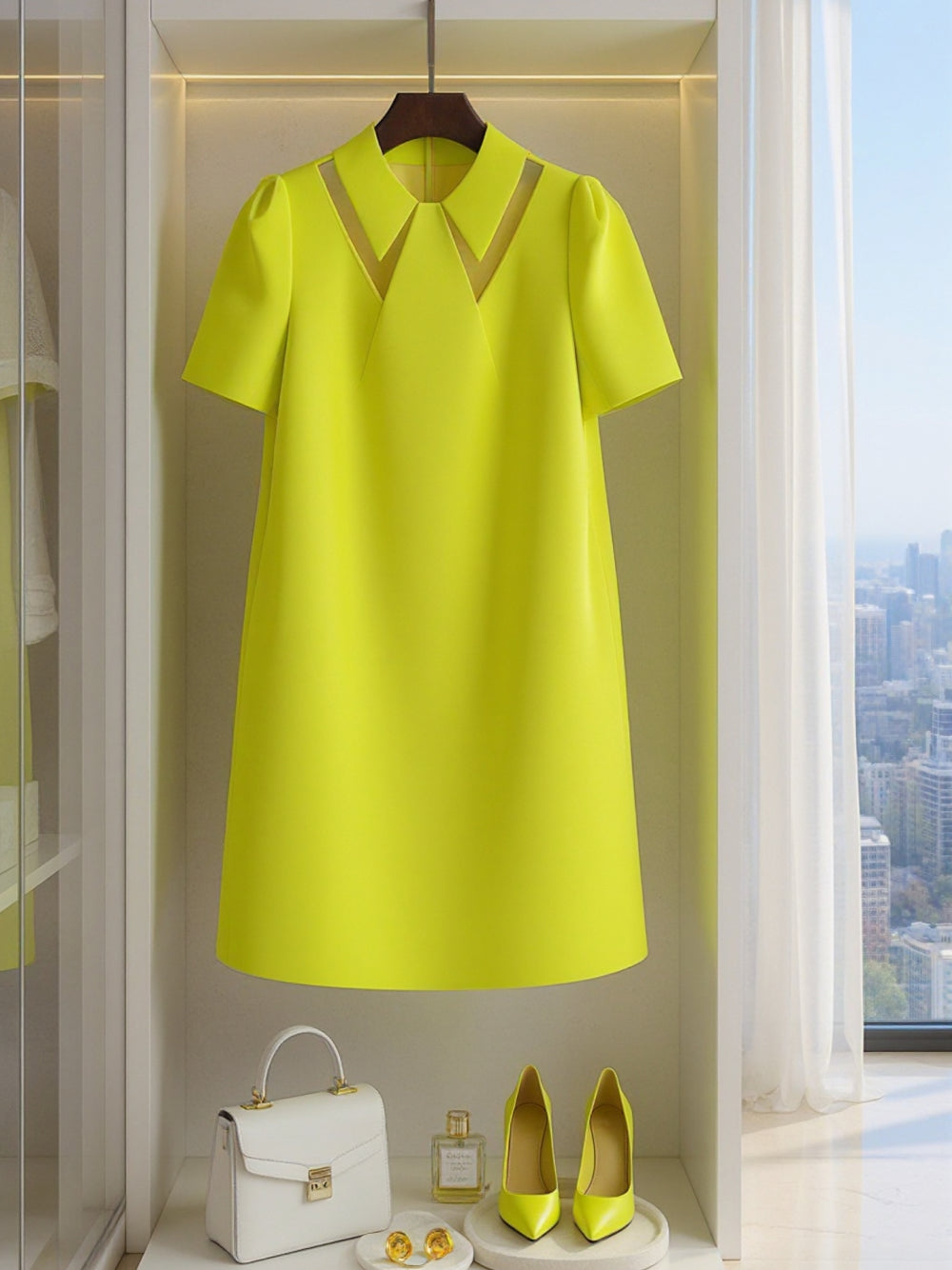 IRIS LIME SHIFT DRESS