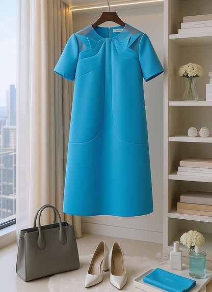 GIGI AQUA BLUE SHIFT DRESS