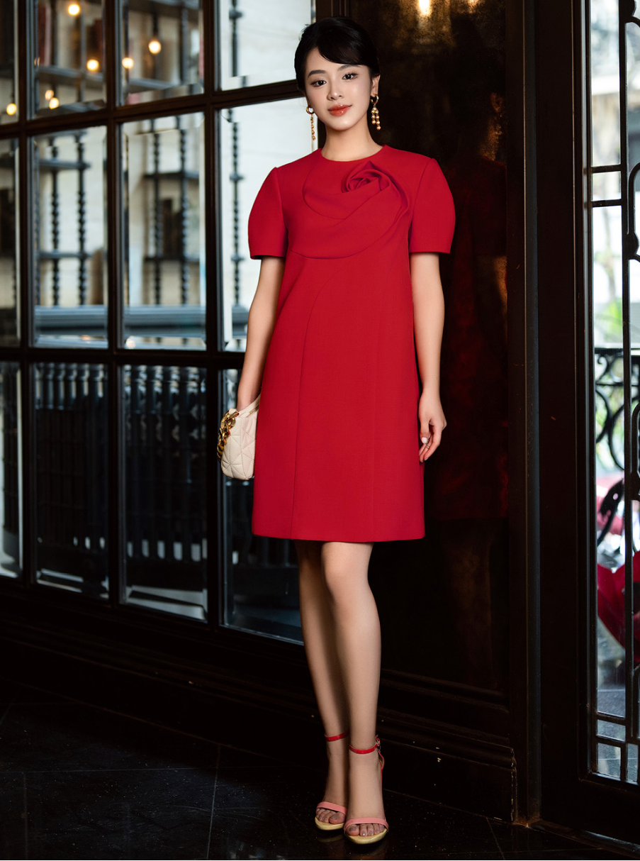 JESSICA RED SHIFT DRESS