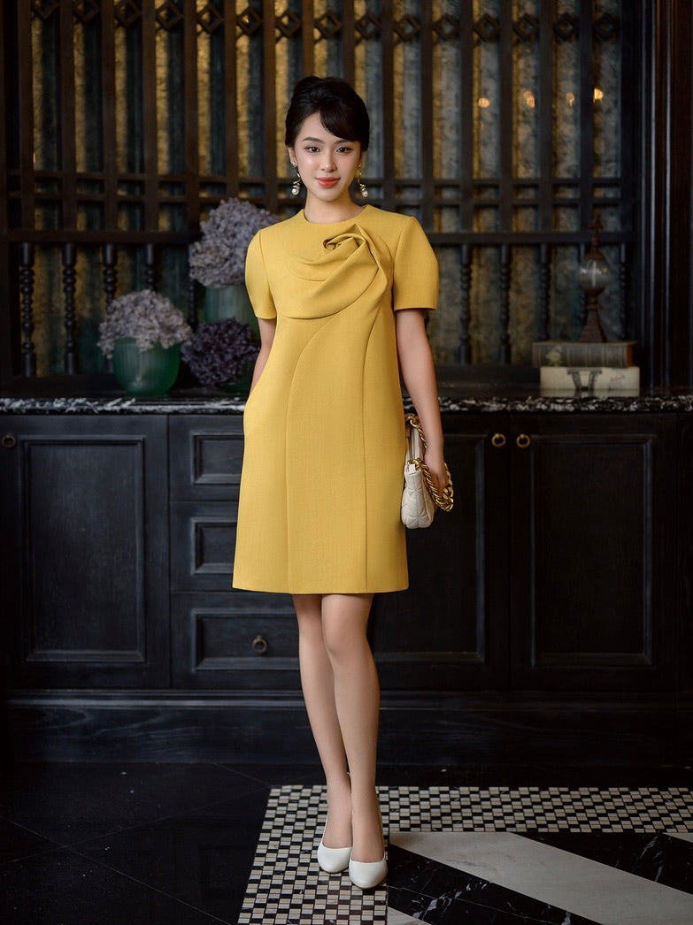 JESSICA YELLOW SHIFT DRESS