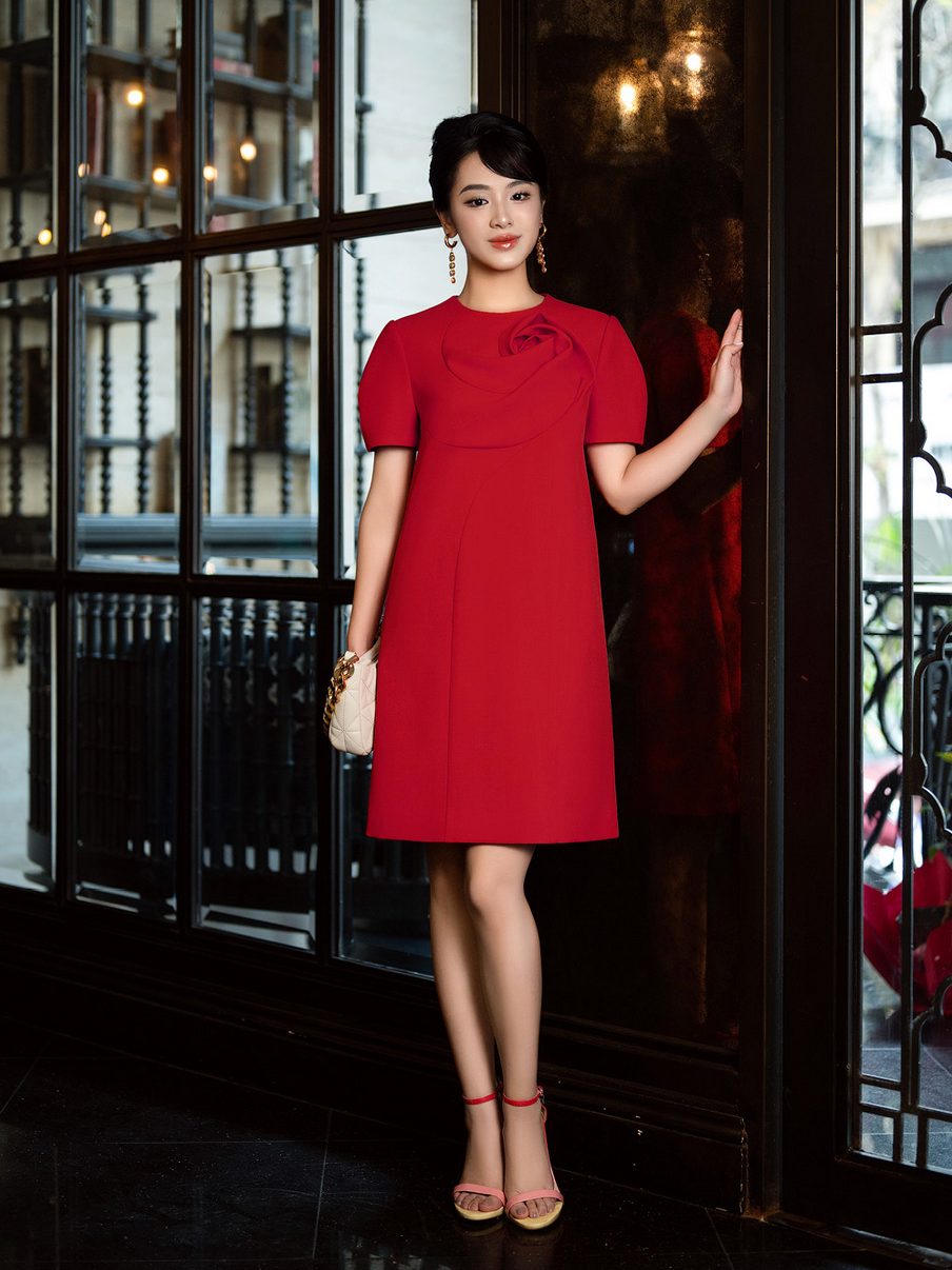 JESSICA RED SHIFT DRESS