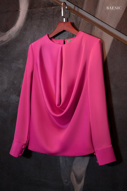 LAYA PINK SILK BLOUSE & HIGH WAIST TROUSERS