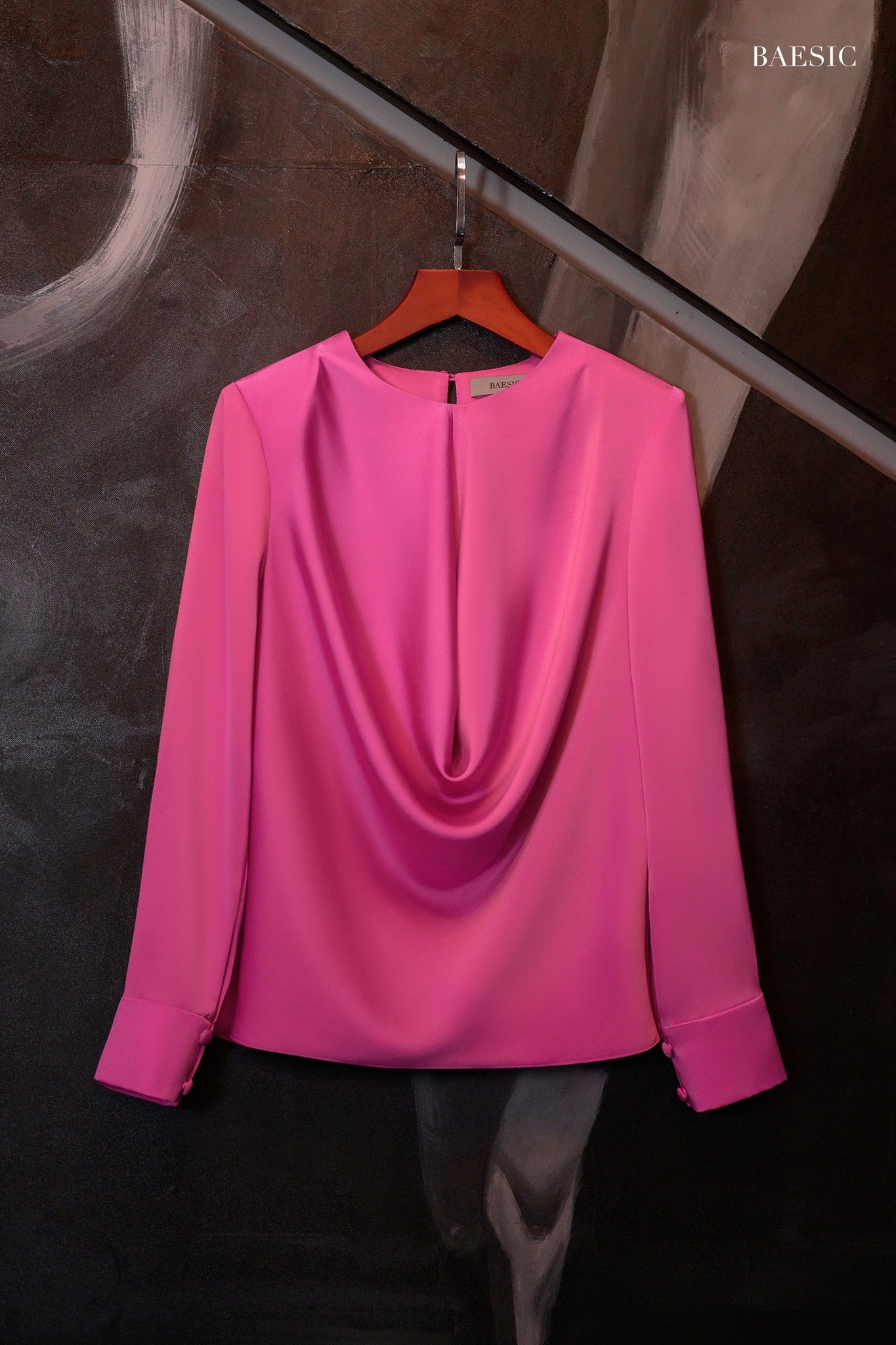 LAYA PINK SILK BLOUSE & HIGH WAIST TROUSERS