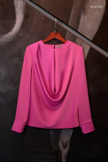 LAYA PINK SILK BLOUSE & HIGH WAIST TROUSERS