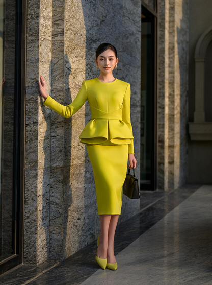 ALICIA LIME ARCHITECTUAL INSPIRED DRESS