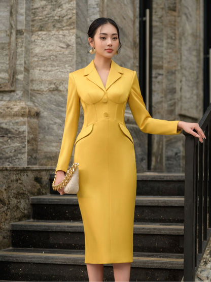 BORIS YELLOW CORSET INSPIRED DRESS