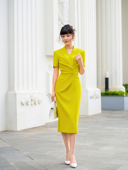 MANDY YELLOW LIME BODYCON DRESS