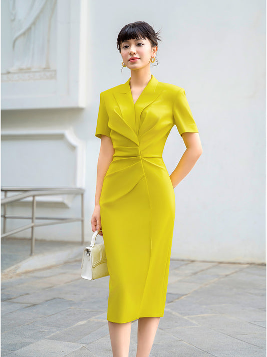 MANDY YELLOW LIME BODYCON DRESS