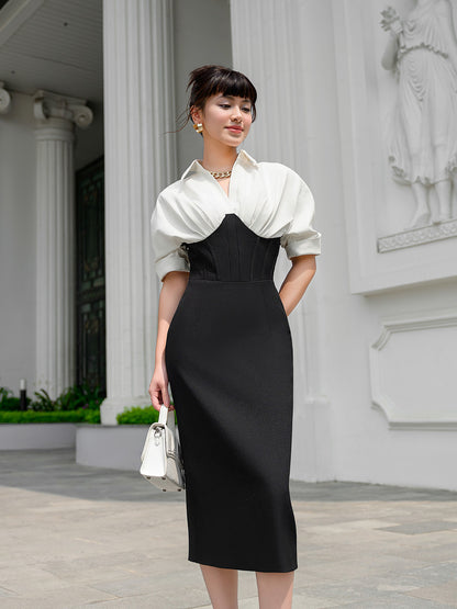 KARINA BLACK BODYCON DRESS