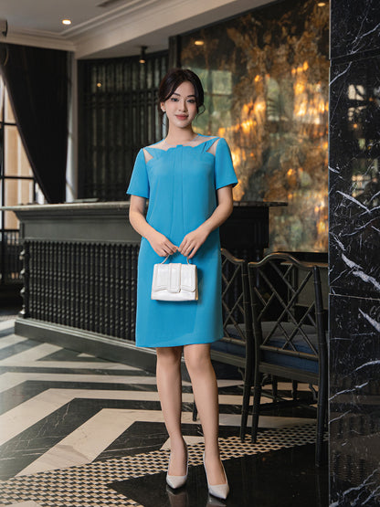 GIGI AQUA BLUE SHIFT DRESS